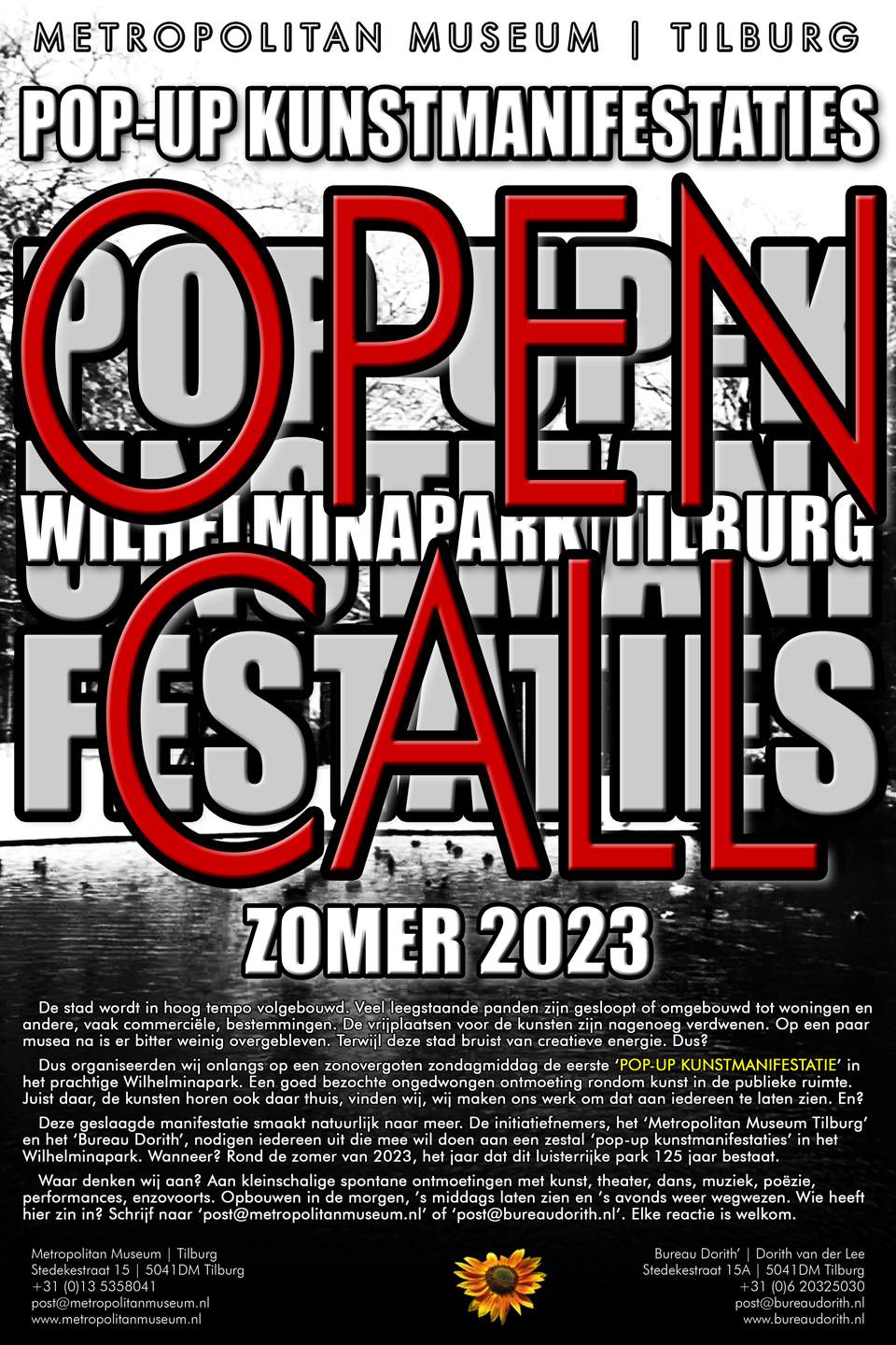 Pop-up Kunstmanifestaties in het Wilhelminapark